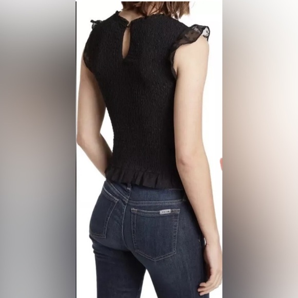 LAUNDRY by Shelli Segal Los Angeles Ruffled Flutter Sleeve Top SZ SM (Stretchy) - Picture 9 of 10